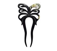 Marycrafts Spillone per Capelli Farfalla in Corno di Bufalo Fatto a Mano - Bastoncino Capelli Donna Artigianale