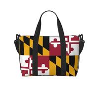 Maryland - Borsa da viaggio a mano con stampa con bandiera dello Stato del Maryland, borsa da viaggio con cerniera, borsa da viaggio per donne e uomini