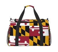 Maryland - Borsa da viaggio con stampa bandiera dello Stato, pieghevole, impermeabile, leggera, con tracolla