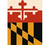 Maryland Flag Notebook | Minimalist State Pride Journal: Bold Abstract Wraparound Design Featuring the Iconic Maryland Flag