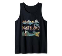 Maryland Luoghi di Interesse Blue Crab State Pride Viaggi Vintage Canotta