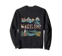 Maryland Luoghi di Interesse Blue Crab State Pride Viaggi Vintage Felpa