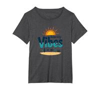 Maryland Ocean City Vibes Spiaggia Vacanze estive Maglietta, Donna Plus-Size, Grigio Scuro, 1X
