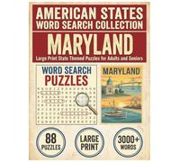 Maryland Word Search Puzzle Book: Large Print State Themed Puzzles for Adults and Seniors: Explore Local Cities, History, Facts and Migratory Birds with Alphabetical Word Lists