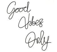 Marynee Good Vibes Only - Lettere decorative da parete in metallo, decorazione da parete motivazionale per stanza, ufficio, casa, parete, 22,9 x 15,2 cm, nero