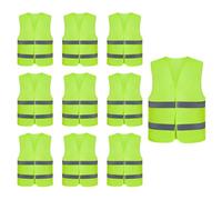 Marypaty 10 Pezzi Gilet ad Alta visibilità, Gilet antiforatura per Auto, EN ISO 20471, Gilet di Sicurezza per Auto, Gilet antiforatura, visibilità a 360°, Set di Gilet ad Alta visibilità