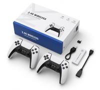 MARYS ELLEAY Console per videogiochi retrò Nawchedo 4K HDMI con oltre 40.000 giochi, 23 emulatori, plug-and-play, doppio controller wireless da 2,4 GHz, 64 GB (White 64G With 23000Games)