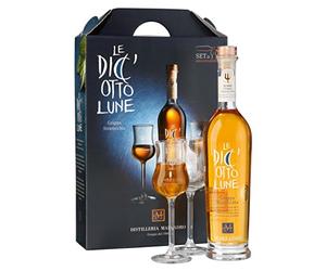 Marzadro scatola 18 lune grappa cl.50 + 2 bicchieri (1000036082)