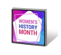 Marzo è il mese della storia delle donne. Spille quadrate, spille da bavero, bottoni smaltati, decorazioni per feste.