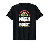 Marzo è Il Mio Compleanno Sì, Tutto Il Mese Boho Rainbow Maglietta