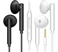MAS CARNEY 2Pack Auricolari con Filo e Microfono WH6, Cuffie In-Ear con Filo Jack 3,5 mm,Cuffiette Telefonino con Controllo del Volume, Auricolare Cellulare con Cavo per Apple,iPhone,Samsung,Huawei,PC