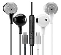 MAS CARNEY Auricolari USB C TH4, Pacco da 2, Cuffie Con Filo Tipo c con microfono compatibili con iPhone 15 16 17 iPad, Samsung Galaxy S25 S24 A53, Pixel, Xiaomi, Huawei Honor, Oppo, Vivo