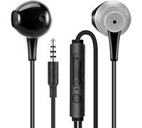 MAS CARNEY WH5 Cuffie con Filo e Microfono, Auricolari con Filo Jack da 3.5mm, Cuffiette Telefonino con Controllo del Volume, Auricolare Cellulare con Cavo per Smartphone e PC- Nero