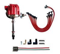 MAS Distributore HEI Performance con tappo rosso e kit di cablaggio compreso bobina 65K compatibile con Chevy 305-454 Chevrolet C10 GMC SBC BBC 350-400 4.3L 5.0L 5.7L 6.6L 7.4L