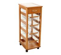 Mas Legno Carrello Vesuvio con Cassetto 4 Cestelli Salvaspazio Naturale IL176