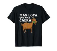 Más Loca Que Una Cabra Granja Granjero Campesina Retro Maglietta