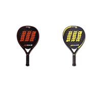 MAS Padel RIVAL 100, Racchetta da Padel, Arancione/Ardesia & KONTROL 50, Racchetta da Padel, Giallo/Ardesia, Rivestimento 50% in Fibra di Carbonio, Custodia Inclusa