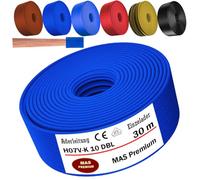MAS Premium Cavo da 5 a 100 m H07 V-K 10 mm², nero, marrone, blu scuro, verde, blu chiaro o rosso, cavo singolo flessibile (blu scuro, 30 m)