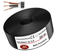 MAS Premium Cavo di alimentazione in gomma H07RN-F 3G 1, 3G 1,5, 3G 2,5, 3G 4, 3G 6, 3G 10 o 3 x 1,5, cavo flessibile per dispositivi pesanti (H07RN-F 3 x 1,5 mm², 20 m)