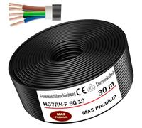 MAS Premium Cavo di alimentazione in gomma H07RN-F 5G1,5, 2,5, 4, 6 o 10, cavo flessibile con conduttore di protezione per dispositivi pesanti (H07RN-F 5G10 mm², 30 m)