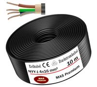 MAS-Premium® Cavo elettrico di marca tedesca per la posa in esterni e in terra (NYY-J 4 x 16 mm², 10 m
