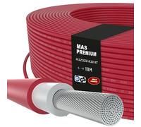 MAS-Premium - Cavo solare H1Z2Z2-K, 10 mm², certificato TÜV 2, senza alogeni, doppio isolamento, installazione libera o fissa in impianti fotovoltaici, lunghezza: 5-200 m (rosso, 10 m)