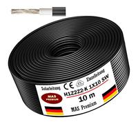 MAS Premium - Cavo solare H1Z2Z2-K 4, 6 o 10 mm², da 5 a 200 m, Nero, Rosso o Blu, Montaggio a Terra, Singolo, Fotovoltaico, Privo di Alogeni, Doppio Isolamento