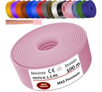 MAS Premium Conduttore H07 V-K 1 x 1,5 mm² SW HBL GNGE GN RT DBL BR OR GR WS VIO U-MAR.BL RS RTWS DBLWS o GE cavo singolo flessibile da 5 a 100 m (rosa, 100 m)