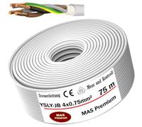 MAS Premium YSLY-JB - Cavo di controllo flessibile da 5 a 250 m, 4 x 0,75 mm², colore grigio