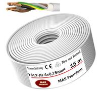 MAS Premium YSLY-JB - Cavo di controllo flessibile da 5 a 250 m, 4 x 0,75 mm², colore grigio