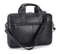 Masa Kawa Cartella da uomo sottile in pelle per computer portatile da 15,6" 16" nero impermeabile borsa a tracolla messenger borsa per computer per viaggi d'affari ufficio lavoro