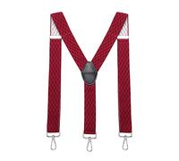 MASADA Bretelle da uomo chiusura a moschettone resistenti 3,5 cm di larghezza fino a 195 cm di altezza - Rombo rosso