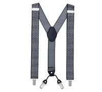 MASADA Bretelle da uomo Clips resistenti 3,5 cm di larghezza fino a 195 cm di altezza Bianco e nero a motivi