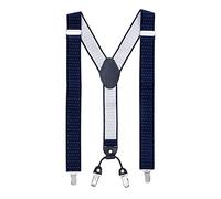 MASADA Bretelle da uomo Clips resistenti 3,5 cm di larghezza fino a 195 cm di altezza Blu scuro a punti