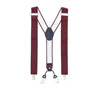 MASADA Bretelle da uomo Clips resistenti 3,5 cm di larghezza fino a 195 cm di altezza Bordeaux punteggiato