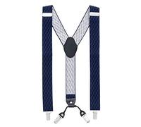 MASADA Bretelle da uomo Clips resistenti 3,5 cm di larghezza fino a 195 cm di altezza Losanga Blu Scuro