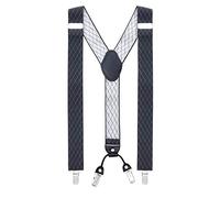 MASADA Bretelle da uomo Clips resistenti 3,5 cm di larghezza fino a 195 cm di altezza Losanga modello Grigio