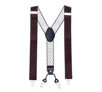 MASADA Bretelle da uomo Clips resistenti 3,5 cm di larghezza fino a 195 cm di altezza Losanga modello Marrone