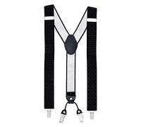 MASADA Bretelle da uomo Clips resistenti 3,5 cm di larghezza fino a 195 cm di altezza Nero a puntini