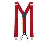 MASADA Bretelle da uomo Clips resistenti 3,5 cm di larghezza fino a 195 cm di altezza Rosso scuro