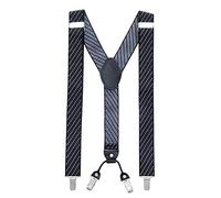 MASADA Bretelle da uomo Clips resistenti 3,5 cm di larghezza fino a 195 cm di altezza Strisce di colore blu beige