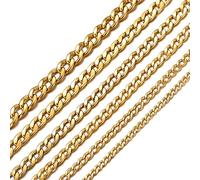 MASADA Collana da uomo in acciaio inossidabile, da fine a massiccia, catena larga in argento e oro