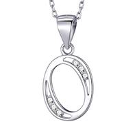 MASADA Collana in Argento 925 - Ciondolo Lettera O Iniziale con Pietre Zircone - Iniziali Nome per Donna e Ragazza - Catena 46 cm Confezione Borsa in Velluto