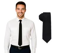 MASADA Cravatta Uomo accuratamente realizzata e rifinita a mano 6 cm di larghezza - Nero