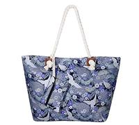 MASADA Grande borsa da spiaggia idrorepellente con cerniera Art Deco