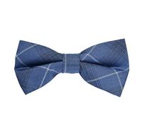 MASADA Papillon a quadri blu con strisce nero bianco - regolabile in modo continuo, fatto a mano con chiusura a gancio - 12 x 6 cm
