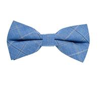 MASADA Papillon a quadri blue chiaro - regolabile in modo continuo, fatto a mano con chiusura a gancio - 12 x 6 cm