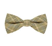 MASADA Papillon a quadri giallo ocra - regolabile in modo continuo, fatto a mano con chiusura a gancio - 12 x 6 cm
