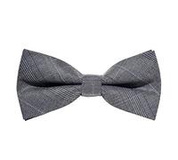 MASADA Papillon a quadri grigio con strisce bordeaux blu chiaro - regolabile in modo continuo, fatto a mano con chiusura a gancio - 12 x 6 cm