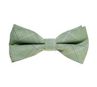 MASADA Papillon a quadri verde chiaro - regolabile in modo continuo, fatto a mano con chiusura a gancio - 12 x 6 cm